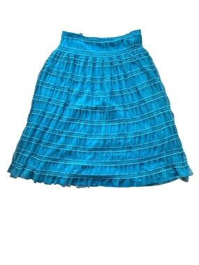 Double D Ranch Turquoise Ruffle Skirt | Western Boho Tiered Mesh Skirt